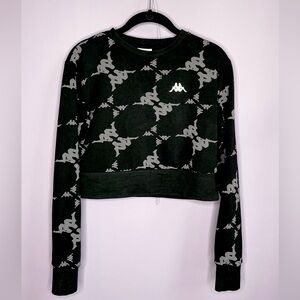 Kappa Authentic Tadci Black Logo Cropped Sweatshirt S